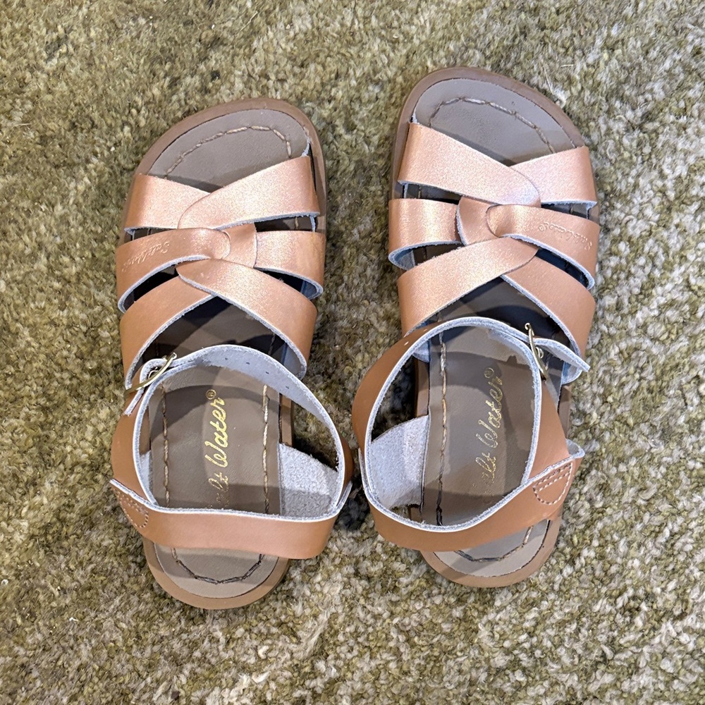 Salt Water Sandals by Hoy in Pink and Silver shimmer